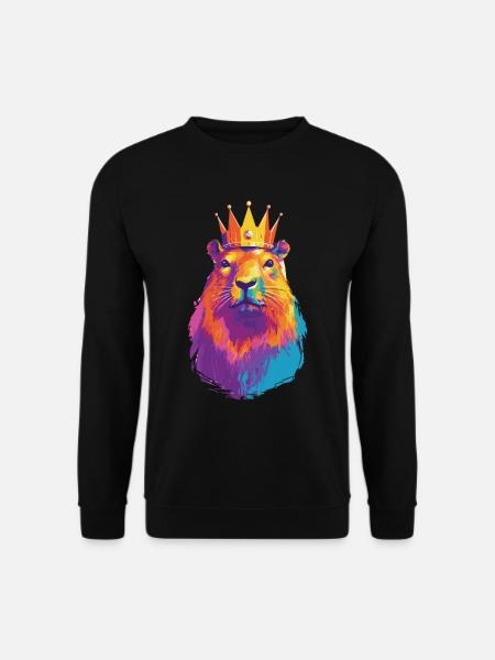 Capybara avec capybara couronne - Sweat-shirt Unisexe - noir