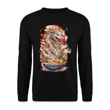 Ramen Dragon Anime Food Art Manga Design - Sweat-shirt Unisexe - noir - Devant - Alina (178cm) & Michal (187cm)