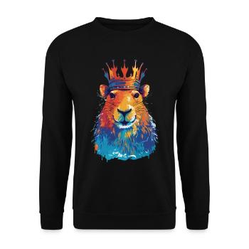 Capybara avec capybara couronne - Sweat-shirt Unisexe - noir - Devant - Alina (178cm) & Michal (187cm)