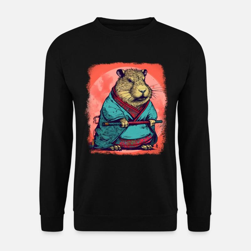 Capybara Samurai Wasserschwein - Sweat-shirt Unisexe - noir