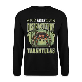 Easily distracted by Tarantulas Tarantel - Unisex Pullover - Schwarz - Vorne - Alina (178cm) & Michal (187cm)