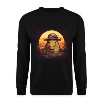 Capybara Cadeau Capybara - Sweat-shirt Unisexe - noir - Devant - Alina (178cm) & Michal (187cm)