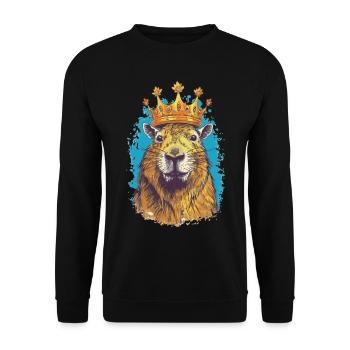 Capybara avec capybara couronne - Sweat-shirt Unisexe - noir - Devant - Alina (178cm) & Michal (187cm)