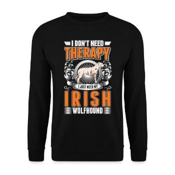 Irish Wolfhound Therapy Irish Wolfhound - Unisex Sweatshirt - black - Front - Alina (178cm) & Michal (187cm)