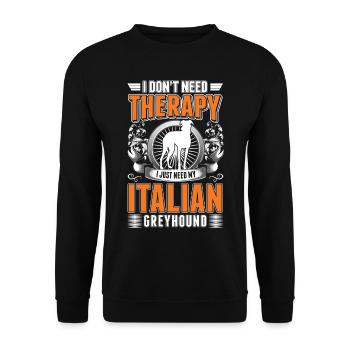 Thérapie italienne aux lévriers - Sweat-shirt Unisexe - noir - Devant - Alina (178cm) & Michal (187cm)