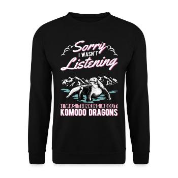 Komodowaran Waran Komododrache - Unisex Pullover - Schwarz - Vorne - Alina (178cm) & Michal (187cm)