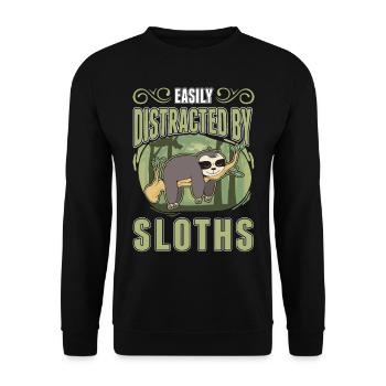 Sloth Gift Sloth - Unisex Sweatshirt - black - Front - Alina (178cm) & Michal (187cm)