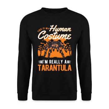 Tarantel Halloween Spinne Tarantula - Unisex Pullover - Schwarz - Vorne - Alina (178cm) & Michal (187cm)