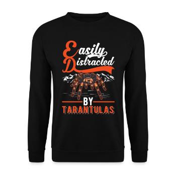 Easily distracted by Tarantulas Tarantel - Unisex Pullover - Schwarz - Vorne - Alina (178cm) & Michal (187cm)