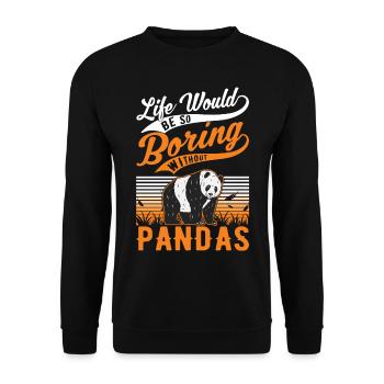 Panda Lover Panda Bear Gift - Unisex Sweatshirt - black - Front - Alina (178cm) & Michal (187cm)