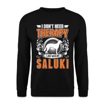 Saluki Thérapie Lévrier de Perse - Sweat-shirt Unisexe - noir - Devant - Alina (178cm) & Michal (187cm)