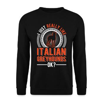 Cadeau de lévrier italien - Sweat-shirt Unisexe - noir - Devant - Alina (178cm) & Michal (187cm)