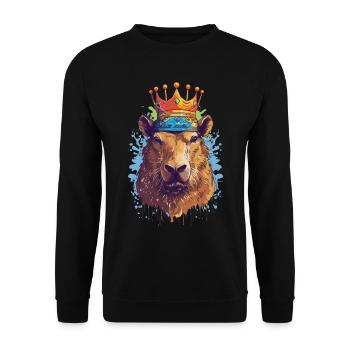 Capybara avec capybara couronne - Sweat-shirt Unisexe - noir - Devant - Alina (178cm) & Michal (187cm)