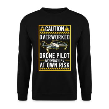 À l’attention de : Drones pilotes de drones révisés - Sweat-shirt Unisexe - noir - Devant - Alina (178cm) & Michal (187cm)