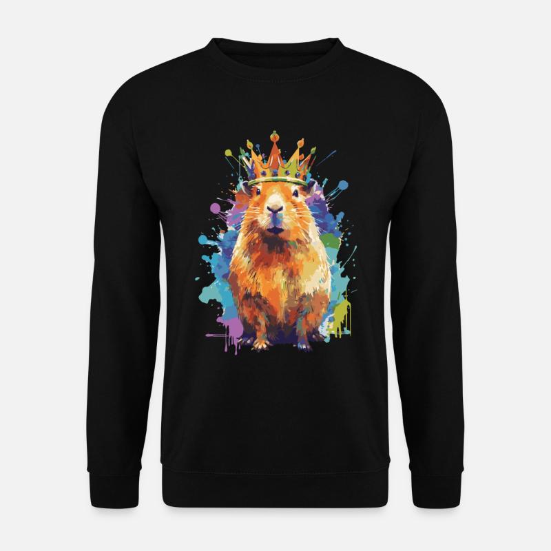 Capybara avec capybara couronne - Sweat-shirt Unisexe - noir