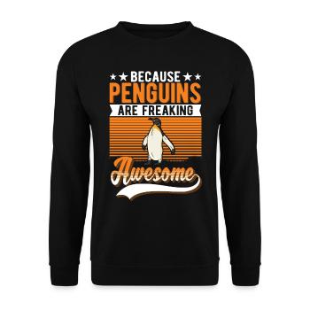 Parce que les pingouins sont des pingouins géniaux - Sweat-shirt Unisexe - noir - Devant - Alina (178cm) & Michal (187cm)