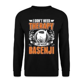 Thérapie Basenji - Sweat-shirt Unisexe - noir - Devant - Alina (178cm) & Michal (187cm)
