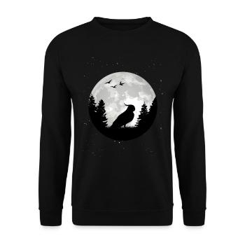 Budgie Moon Welli Parakeet - Unisex Sweatshirt - black - Front - Alina (178cm) & Michal (187cm)