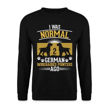 German Wirehaired Gift Owner - Unisex Sweatshirt - black - Front - Alina (178cm) & Michal (187cm)