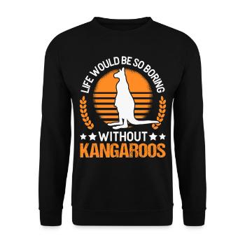 Australian Kangaroo Australia Kangaroo - Unisex Sweatshirt - black - Front - Alina (178cm) & Michal (187cm)