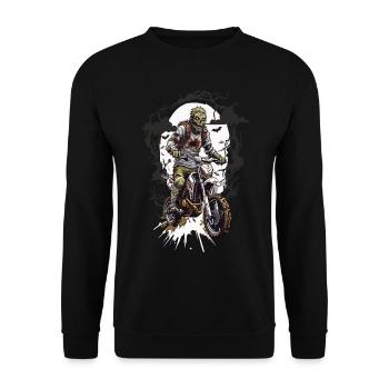 Zombie Motocross Spooky Night Biker Design - Unisex Sweatshirt - black - Front - Alina (178cm) & Michal (187cm)