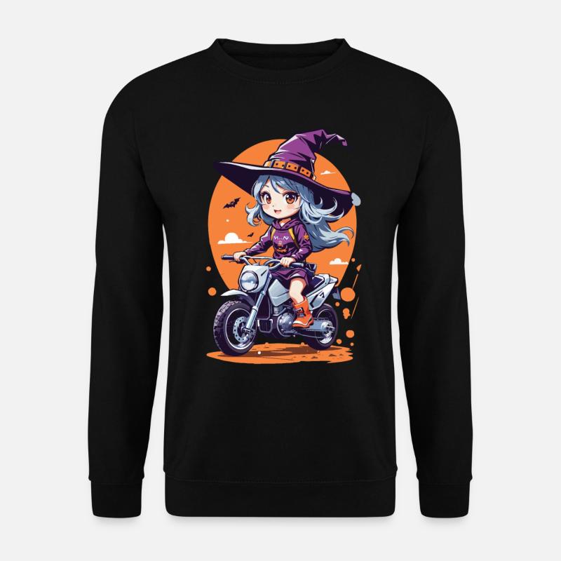 Anime Witch Biker Halloween Special - Unisex Sweatshirt - black