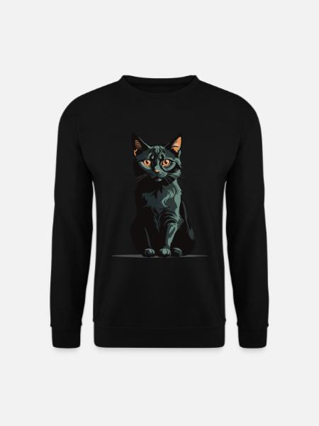 Magischer Halloween Katzenzauber Katzen Design - Unisex Pullover - Schwarz