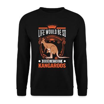 Australian Kangaroo Australia Kangaroo - Unisex Sweatshirt - black - Front - Alina (178cm) & Michal (187cm)