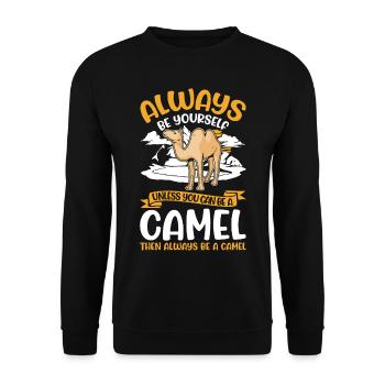 Always be yourself Camel Big Camel Camel - Unisex Sweatshirt - black - Front - Alina (178cm) & Michal (187cm)