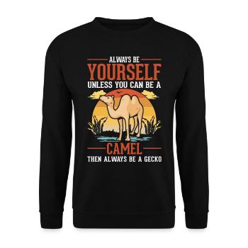 Always be yourself Camel Big Camel Camel - Unisex Sweatshirt - black - Front - Alina (178cm) & Michal (187cm)
