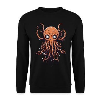 Oktopus Halloween Cartoon Stil - Unisex Pullover - Schwarz - Vorne - Alina (178cm) & Michal (187cm)