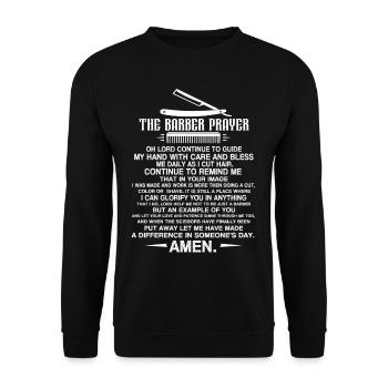 Barber The Barber Prayer - Unisex Sweatshirt - black - Front - Alina (178cm) & Michal (187cm)