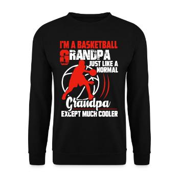 Basketball Basketball Grandpa Is Cooler - Unisex Sweatshirt - black - Front - Alina (178cm) & Michal (187cm)