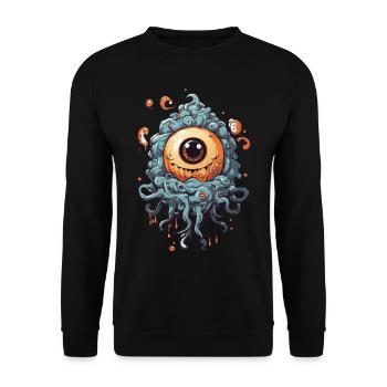 Eye with tentacles: The Halloween horror highlight - Unisex Sweatshirt - black - Front - Alina (178cm) & Michal (187cm)