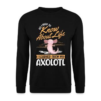 Axolotl cadeau armé amphibien - Sweat-shirt Unisexe - noir - Devant - Alina (178cm) & Michal (187cm)