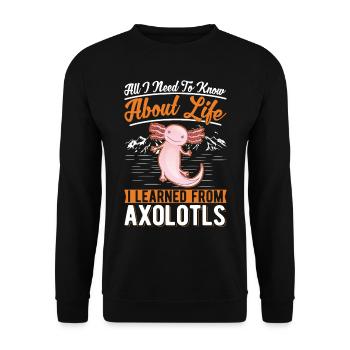 Axolotl cadeau armé amphibien - Sweat-shirt Unisexe - noir - Devant - Alina (178cm) & Michal (187cm)