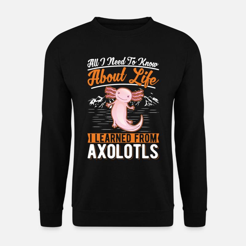Axolotl Gift Cocked Amphibian - Unisex Sweatshirt - black