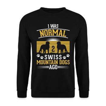 Grand cadeau de chien de montagne suisse - Sweat-shirt Unisexe - noir - Devant - Alina (178cm) & Michal (187cm)