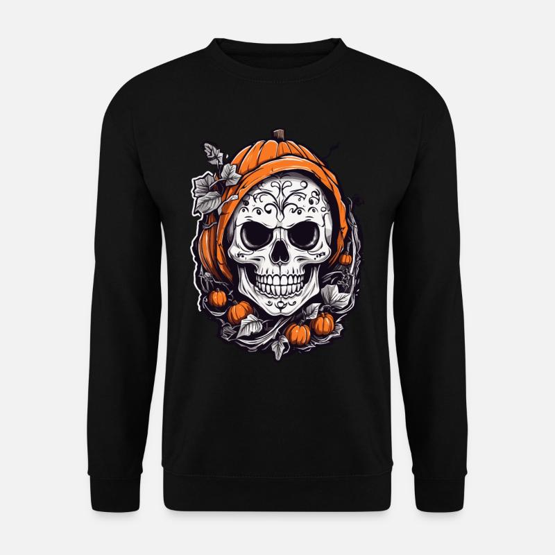 Pumpkin Skull Halloween October Fun - Unisex Sweatshirt - black