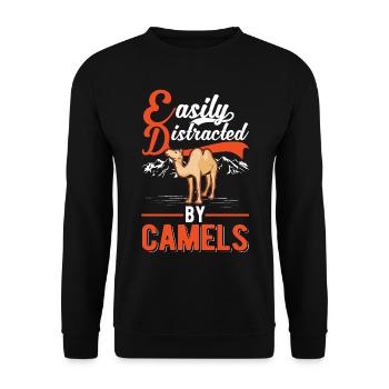 Easily distracted by Camels Big Camel Camel - Unisex Sweatshirt - black - Front - Alina (178cm) & Michal (187cm)