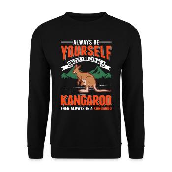 Always be yourself Kangaroo Australia Kangaroo - Unisex Sweatshirt - black - Front - Alina (178cm) & Michal (187cm)