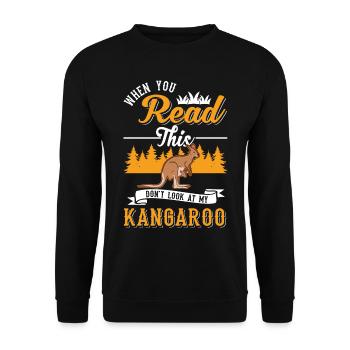 Kangourou d’Australie Kangourou d’Australie - Sweat-shirt Unisexe - noir - Devant - Alina (178cm) & Michal (187cm)