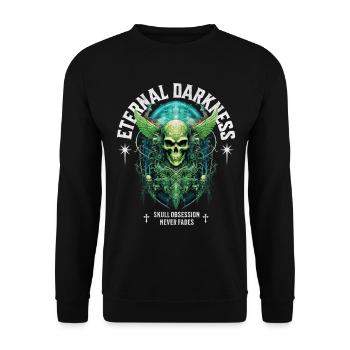 Crâne Crâne Squelette Sombre Sombre - Sweat-shirt Unisexe - noir - Devant - Alina (178cm) & Michal (187cm)