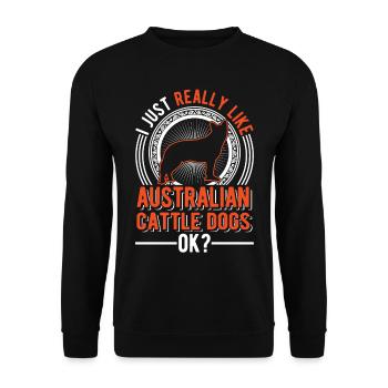 Cadeau de chien de bouvier australien - Sweat-shirt Unisexe - noir - Devant - Alina (178cm) & Michal (187cm)