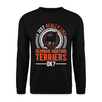 J’aime juste les terriers de chasse allemands - Sweat-shirt Unisexe - noir - Devant - Alina (178cm) & Michal (187cm)