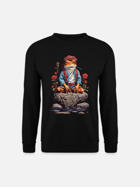 Zen Frosch Spirituelle Meditation und Japan Yoga - Unisex Pullover - Schwarz
