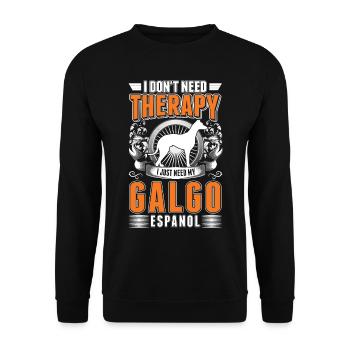 Galgo Español Therapy Lévrier espagnol - Sweat-shirt Unisexe - noir - Devant - Alina (178cm) & Michal (187cm)