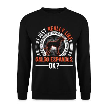 J’aime bien Galgo Españols - Sweat-shirt Unisexe - noir - Devant - Alina (178cm) & Michal (187cm)