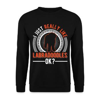 J’aime bien les Labradoodles - Sweat-shirt Unisexe - noir - Devant - Alina (178cm) & Michal (187cm)