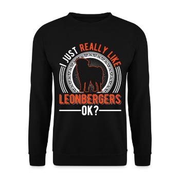 I just like Leonberger - Unisex Sweatshirt - black - Front - Alina (178cm) & Michal (187cm)
